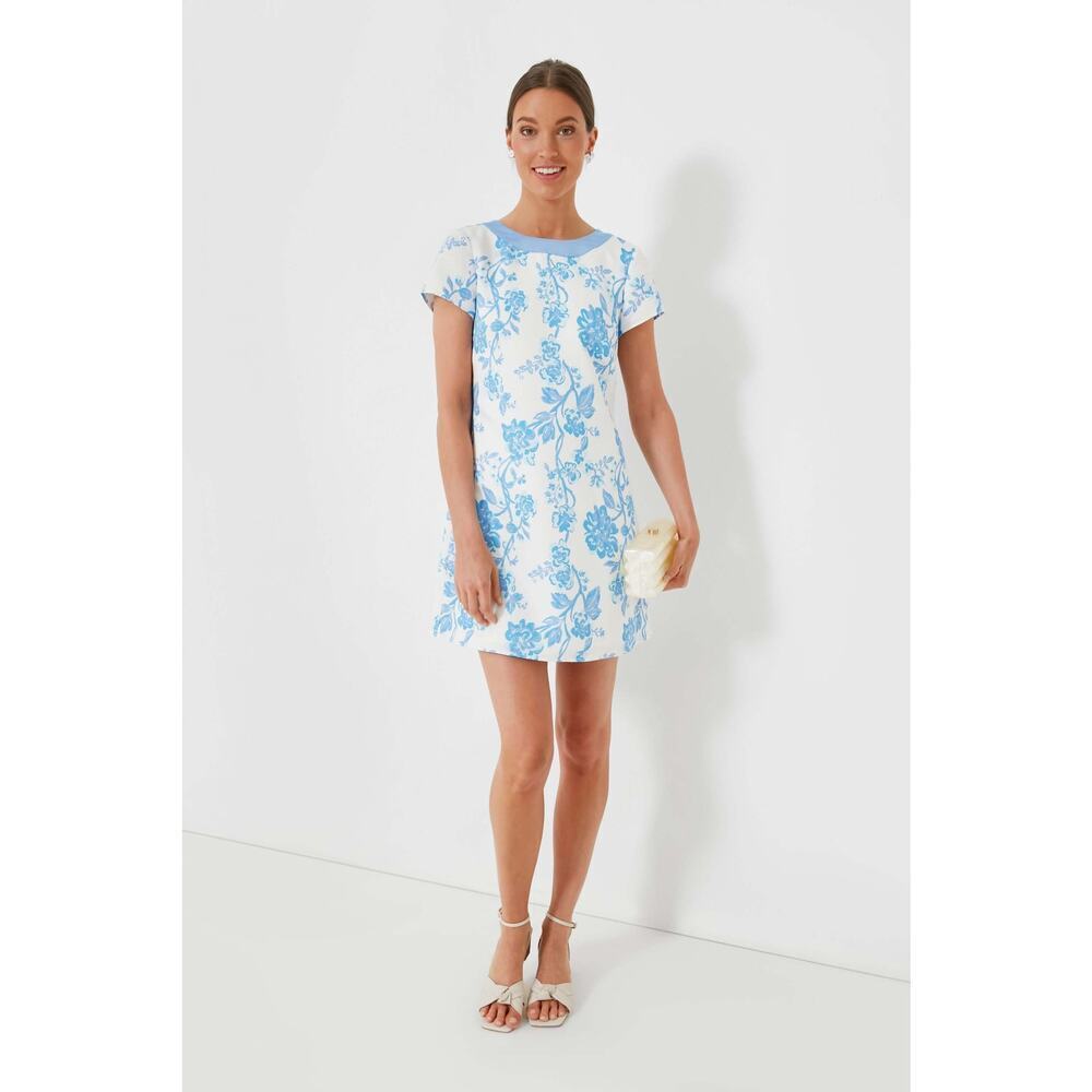 SAIL TO SABLE Blue Floral Allie Bow Back Dress Size L NWT Retail $288 Tuckernuck